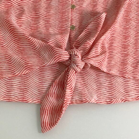 Michael Michael Kors V Neck front waist tie Blouse Size Large EUC - Picture 7 of 10